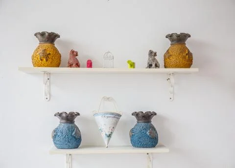 Vases on the shelf 写真素材