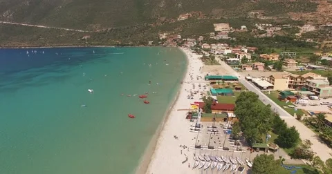 Vasiliki sandy beach Stock Footage 52356866