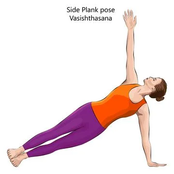 Vasishthasana yoga pose. Stock Illustration