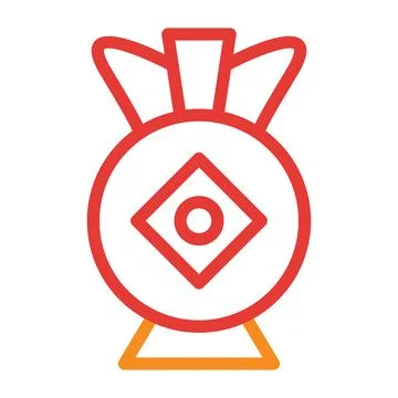 Vask multicolor red illustration vector and logo Icon new year icon perfect. Stock Illustration