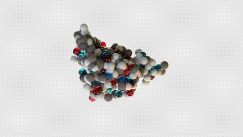 Vasopressin ADH Hormone Molecule 3D Animation Rotating Antidiuretic Hormone Video stock 345669148