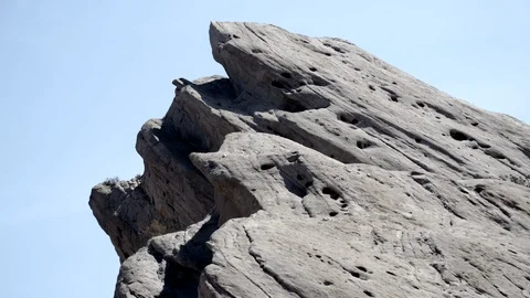 Vasquez Rocks 4K main formation peak southeast ease out V24342 Stock Footage 94751118