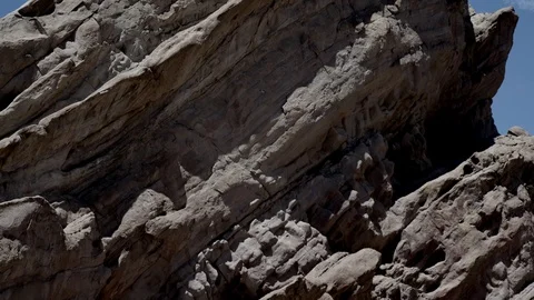 Vasquez Rocks 4K main rock formation northwest ease out V24305 Stock Footage 94740375