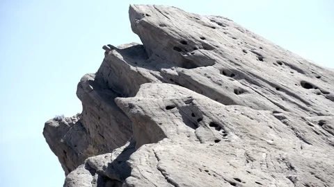 Vasquez Rocks 4K main rock formation peak east static V24341 Stock Footage 94750167