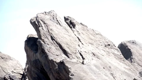 Vasquez Rocks 4K main rock formation southeast ease out V24347 Stock Footage 94751891