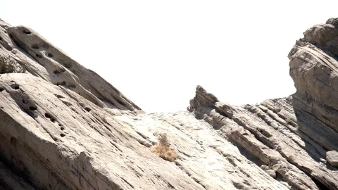 Vasquez Rocks 4K main rock formation southeast saddle ease out V24348 Stock Footage 94751987