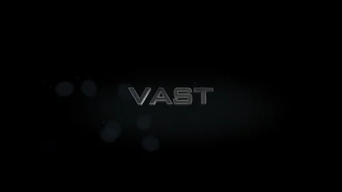 Vast 3D title metal text on black alpha channel background Stock Footage 256976702