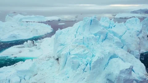 Vast and Desolate Arctic Tundra Landscape from Above in Winter Stock Footage 316943768