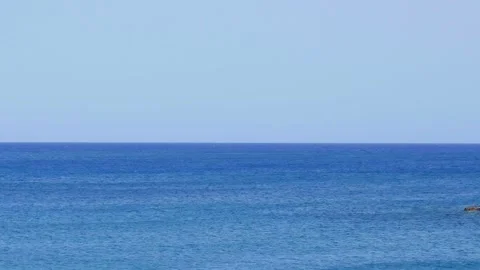 Vast Atlantic Ocean blue clear sky no people stillness cinematic footage Stock Footage 281188031