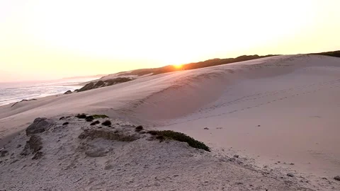 Vast Beach - Sunset dunes slow tilt and angle Vídeos de archivo 244687241