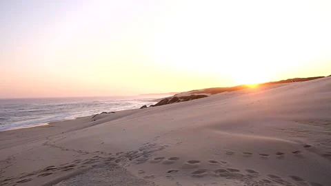 Vast Beach - Sunset over huge expanse of... | Stock Video | Pond5