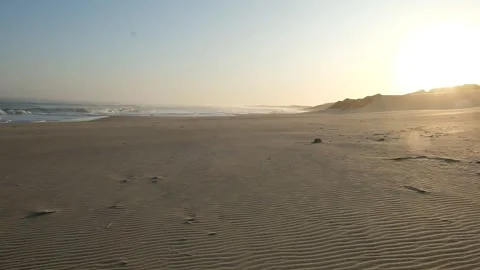 Vast Beach - Wide shot - Distant waves and sand Vídeos de archivo 244687468