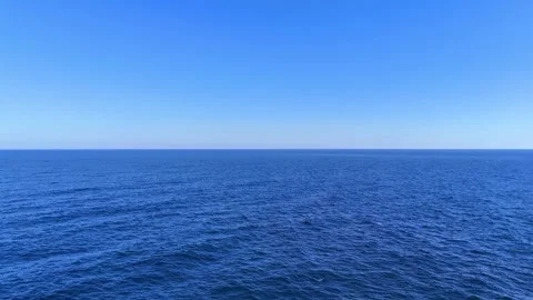 Vast Blue Ocean and Horizon Aerial Copy Space 4K Stock Footage 329059879