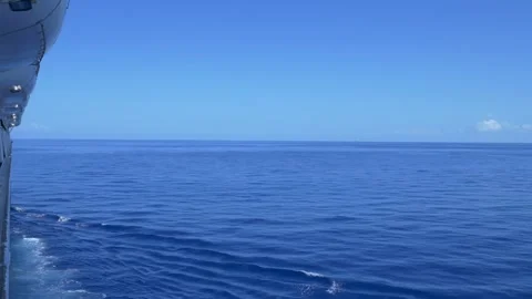Vast Blue Ocean Waves Rolling Gently Stock Footage 347912272