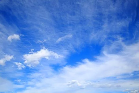 The vast blue sky with clouds Stock Photos