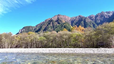 Vast Blue Sky | Kamikochi Landscape | Autumn Japan - 4K Video Stock Footage 329052623