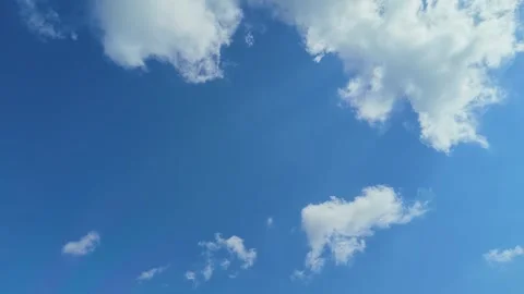 Vast Blue Sky with White Clouds in the Corners Stock Footage 346273343