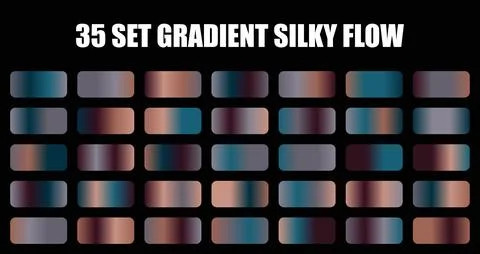 A vast collection of gradient silky flow palettes featuring smooth transitions Stock Illustration