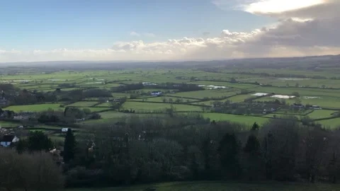 Vast dramatic views from Glastonbury Tor Stock Footage 167605016