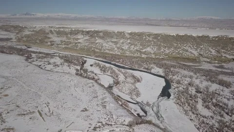 Vast empty Wyoming desert in winter Stock Footage 166127756