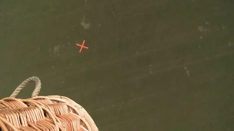 Vast field with point of landing mark aerial view Video stock 73569353