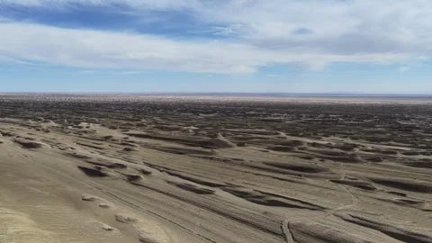 Vast Flat Gobi Desert Plain at Lenghu, Qaidam Basin, Qinghai Stock Footage 346411984