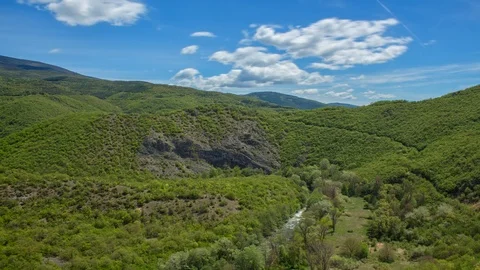 Vast Green Mountain With Clouds Stock Footage 119330558