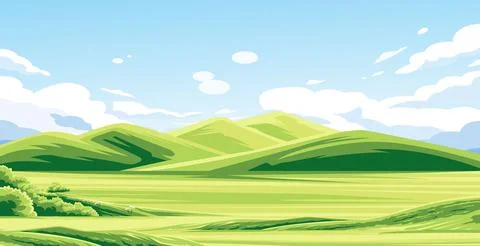 Vast green plains Stock Illustration