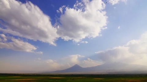 Vast Landscape with Birds Stock Footage 53232809