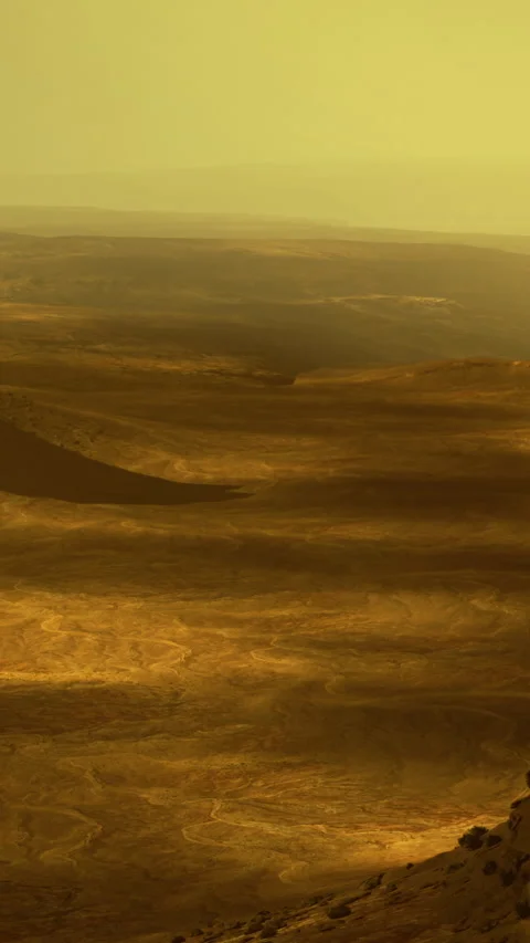 Vast landscape with shadows and soft light in a desert setting Stock Footage 331766648