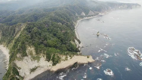 Vast mountains and ocean Stock Footage 319907853