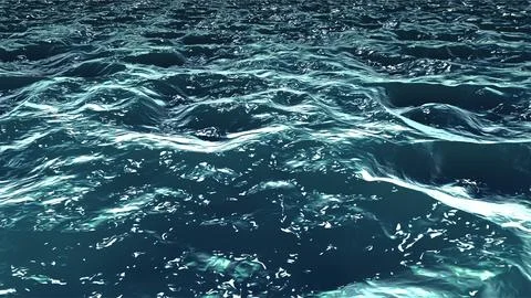 Vast Ocean Surface with Gentle Waves and Sparkling Water. Stock Photos