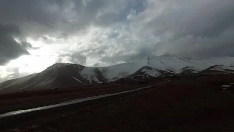 The vast open plain extends in the foreground, stock footage. Stock Footage 304867183