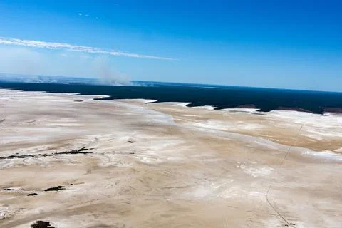 Vast salt pans tidal pattern and coastal flat-lands located near Broome, We.. Stock Photos