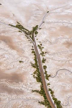 Vast salt pans tidal pattern and coastal flat-lands located near Broome, We.. Stock Photos