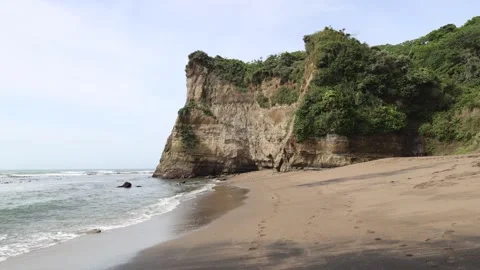 The vast sandy beaches and ocean of the coastline Stock Footage 319907919