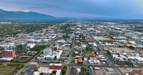 Vast scenery of modern Salt Lake City, the capital of Utah State, USA. Video stock 317444053