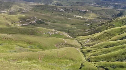 Vast Scenic Landscape. Expansive Panoramic Scene Showcasing South African Stock Footage 332428046