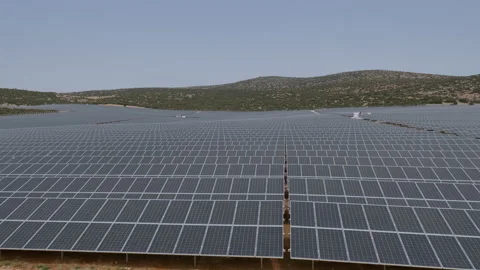 Vast Solar Power Installation in Rural Turkey Stock Footage 282934327