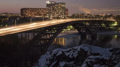 Västerbron Bridge Winter time-lapse Vidéo 59134822