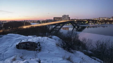 Västerbron Stockholm winter time-lapse Vidéo 59134816