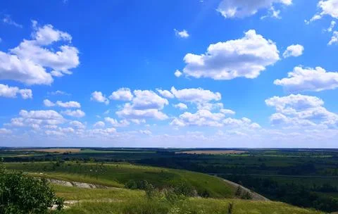 The vastness of the fields on a summer day Stock Photos