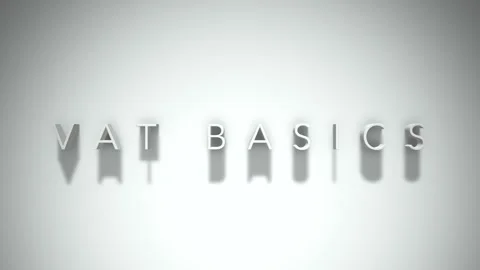 Vat basics 3D title animation with shadows on a white background Stock Footage 297796905