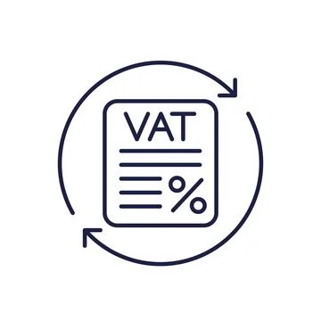 VAT icon, Value Added Tax line design Stock Illustration