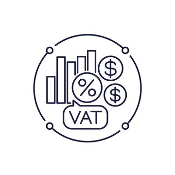 VAT line icon, Value Added Tax Stock Illustration