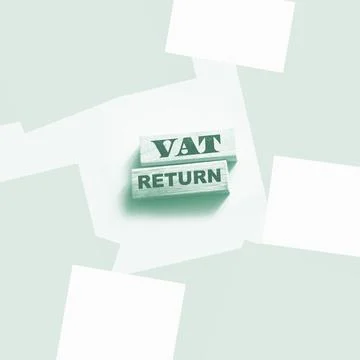 VAT return text Value Added Tax return on wooden blocks. Financial concept 库存照片