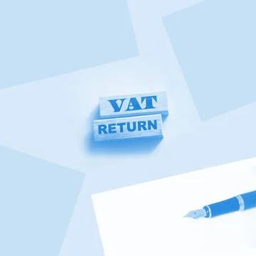 VAT return text Value Added Tax return on wooden blocks. Financial concept Stock Photos