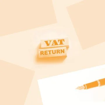 VAT return text Value Added Tax return on wooden blocks. Financial concept Stock Photos