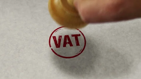 VAT value-added tax stamp and stamping loop animation Stock Footage 252886406