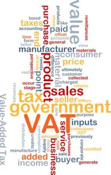 VAT wordcloud concept illustration Stock Illustration